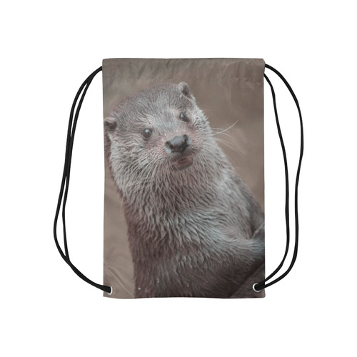 sweet young otter Small Drawstring Bag Model 1604 (Twin Sides) 11"(W) * 17.7"(H)