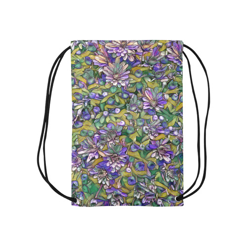 lovely floral 31C Small Drawstring Bag Model 1604 (Twin Sides) 11"(W) * 17.7"(H)
