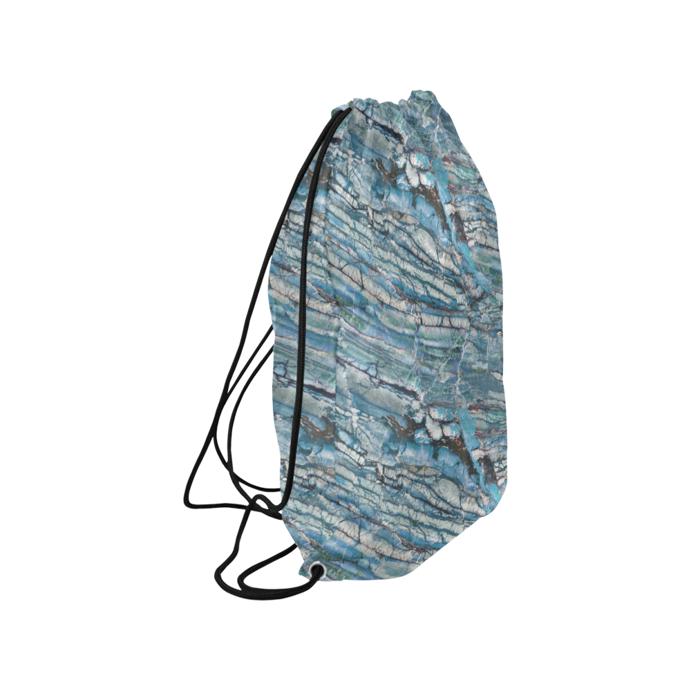 Italian Marble,Taekwood Blu, blue Medium Drawstring Bag Model 1604 (Twin Sides) 13.8"(W) * 18.1"(H)