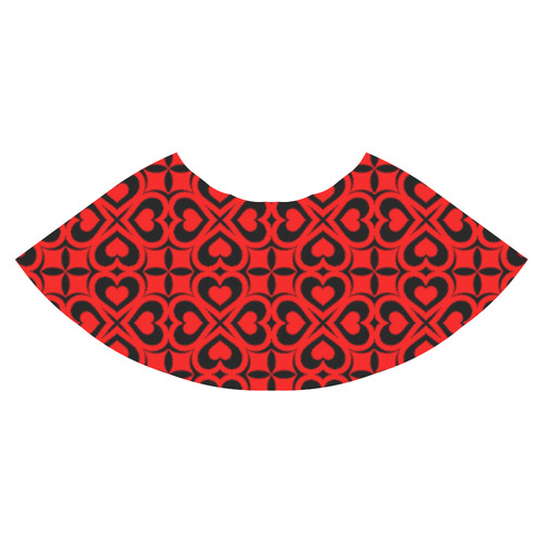 Red Black Heart Lattice Athena Women's Short Skirt (Model D15)