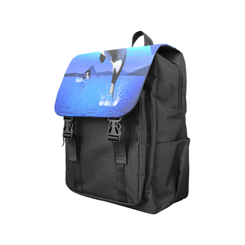 A Orca Whale Enjoy The Freedom Casual Shoulders Backpack (Model 1623)