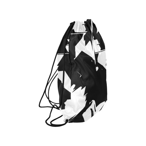 BW Glitch FG 02 Small Drawstring Bag Model 1604 (Twin Sides) 11"(W) * 17.7"(H)
