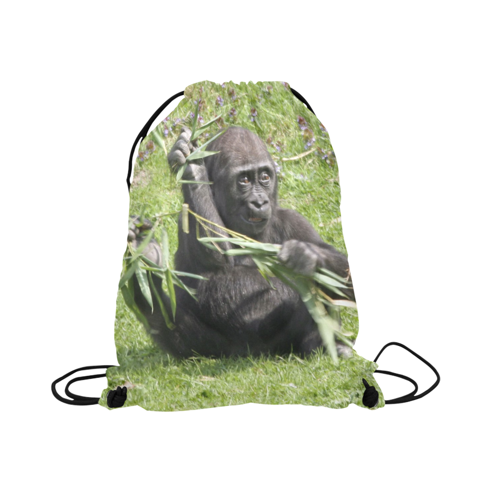 Lovely Gorilla Baby Large Drawstring Bag Model 1604 (Twin Sides)  16.5"(W) * 19.3"(H)