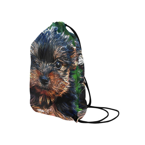 animal artstudion 14416 puppy Medium Drawstring Bag Model 1604 (Twin Sides) 13.8"(W) * 18.1"(H)