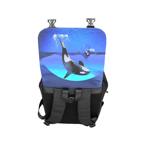 A Orca Whale Enjoy The Freedom Casual Shoulders Backpack (Model 1623)