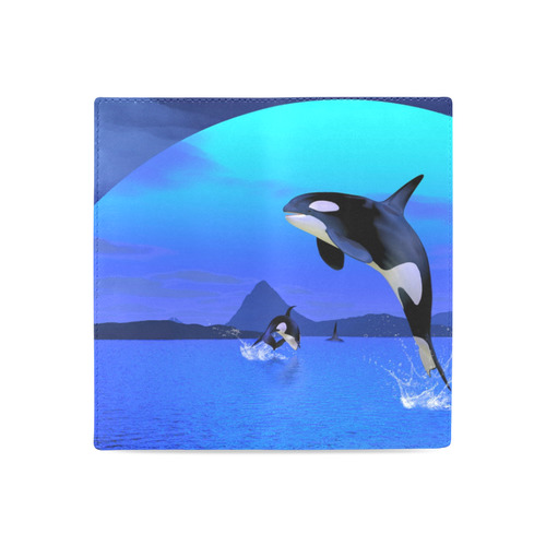 A Orca Whale Enjoy The Freedom Women's Leather Wallet (Model 1611)