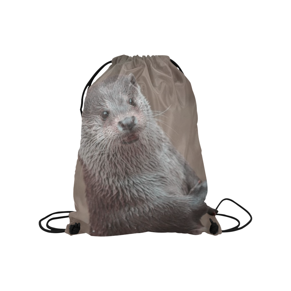 sweet young otter Medium Drawstring Bag Model 1604 (Twin Sides) 13.8"(W) * 18.1"(H)