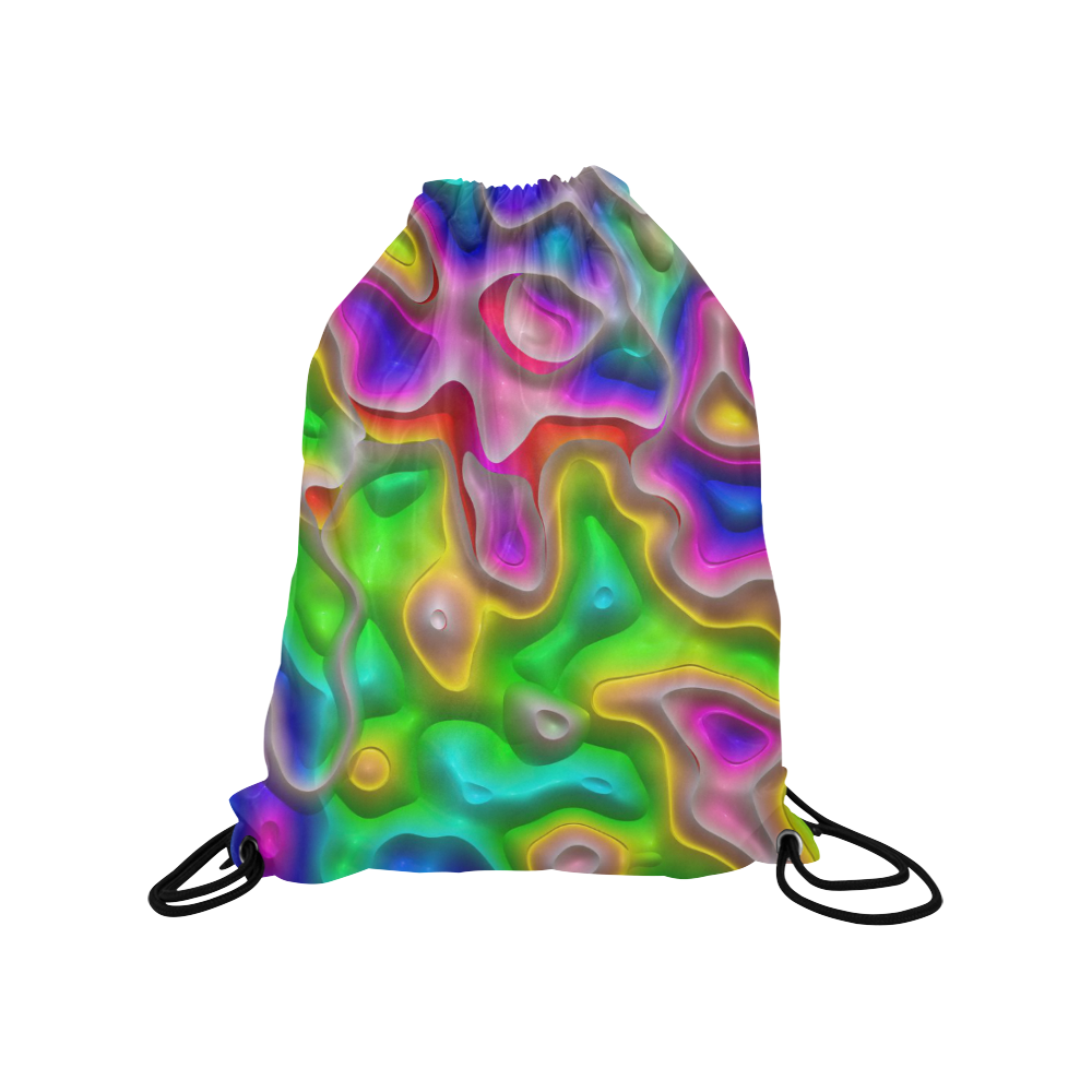 rainbow dance C Medium Drawstring Bag Model 1604 (Twin Sides) 13.8"(W) * 18.1"(H)