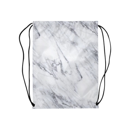 italian Marble,white,Trieste Medium Drawstring Bag Model 1604 (Twin Sides) 13.8"(W) * 18.1"(H)