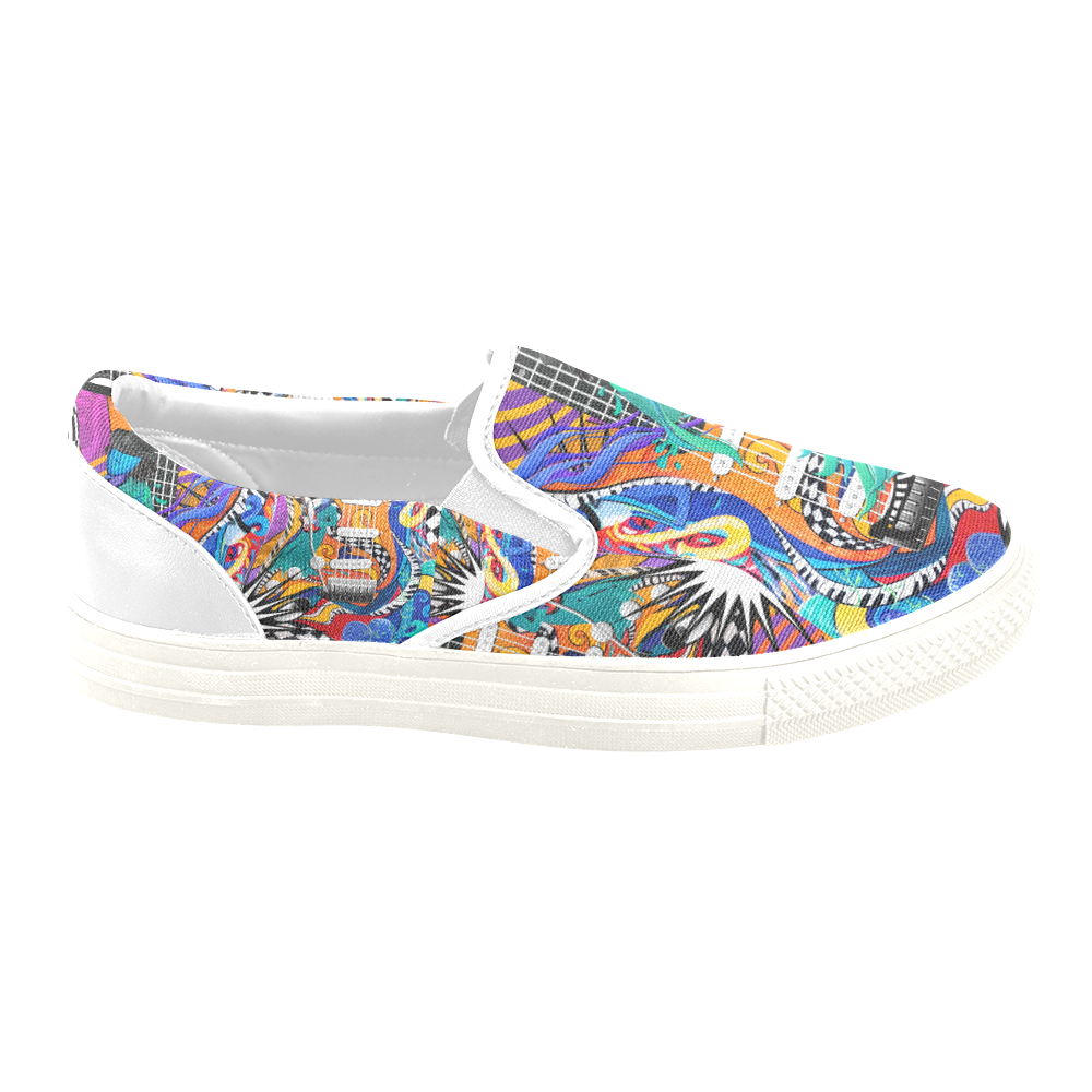 Music Sneakers Colorful Guitar Art by Juleez Slip-on Canvas Shoes for ...