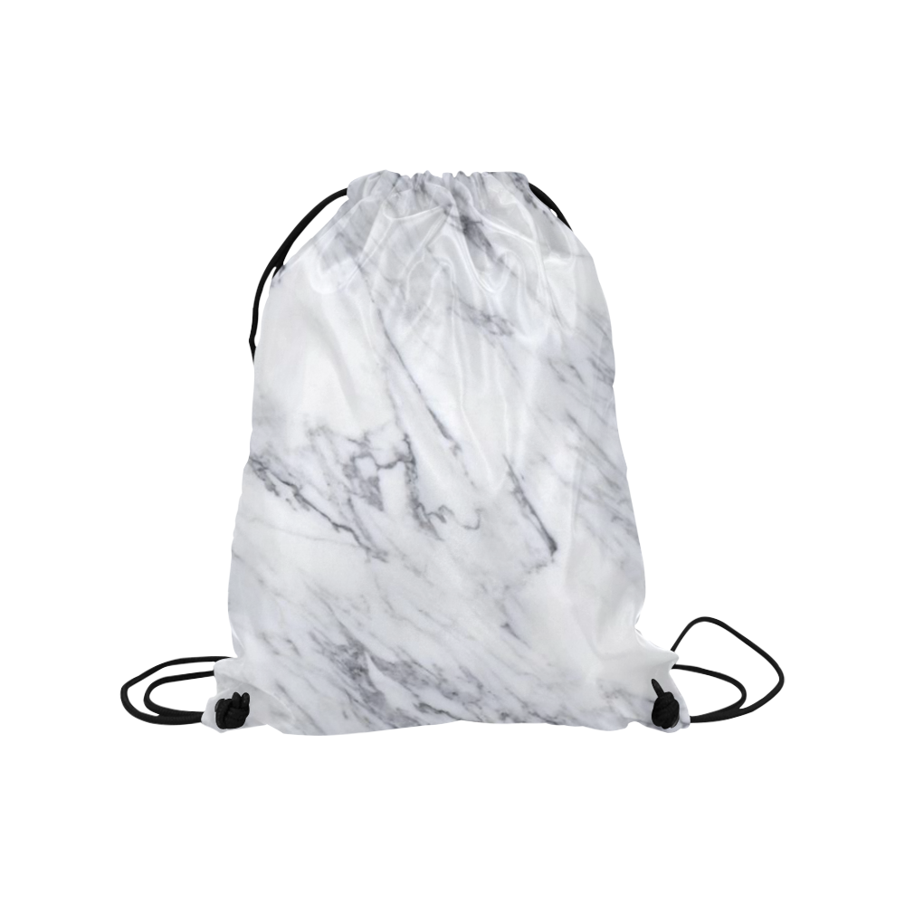 italian Marble,white,Trieste Medium Drawstring Bag Model 1604 (Twin Sides) 13.8"(W) * 18.1"(H)
