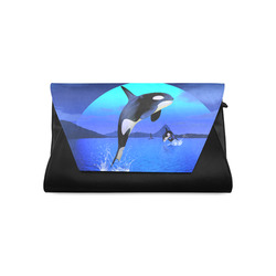 A Orca Whale Enjoy The Freedom Clutch Bag (Model 1630)