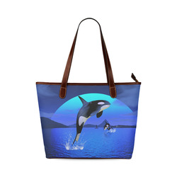 A Orca Whale Enjoy The Freedom Shoulder Tote Bag (Model 1646)