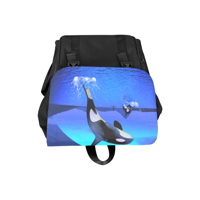 A Orca Whale Enjoy The Freedom Casual Shoulders Backpack (Model 1623)