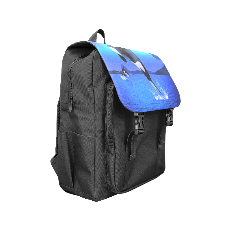 A Orca Whale Enjoy The Freedom Casual Shoulders Backpack (Model 1623)