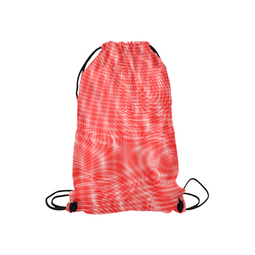 abstract moire red Small Drawstring Bag Model 1604 (Twin Sides) 11"(W) * 17.7"(H)