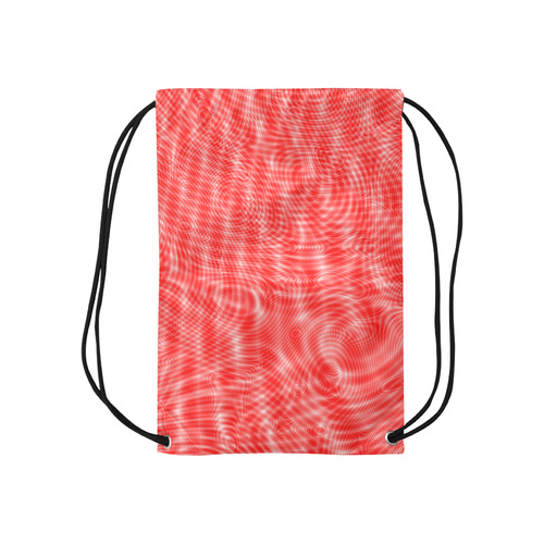 abstract moire red Small Drawstring Bag Model 1604 (Twin Sides) 11"(W) * 17.7"(H)