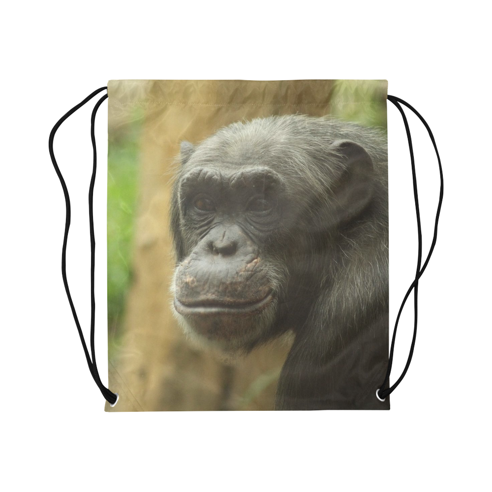 grinning chimp Large Drawstring Bag Model 1604 (Twin Sides)  16.5"(W) * 19.3"(H)