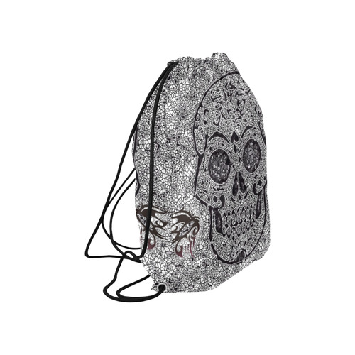 Mosaic Skull Large Drawstring Bag Model 1604 (Twin Sides)  16.5"(W) * 19.3"(H)