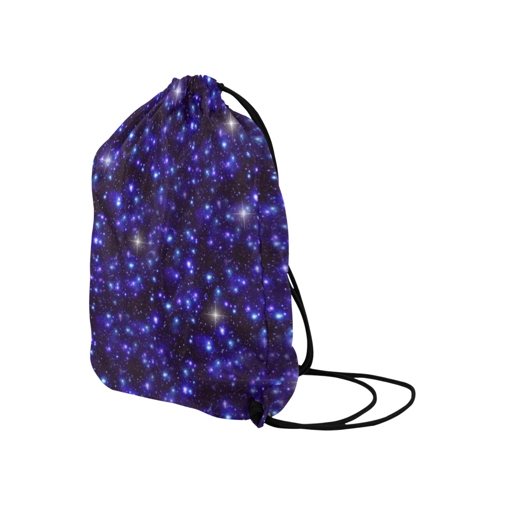 Galaxy Heaven Stars - Black Blue Large Drawstring Bag Model 1604 (Twin Sides)  16.5"(W) * 19.3"(H)