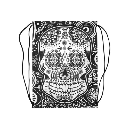 sugar skull Medium Drawstring Bag Model 1604 (Twin Sides) 13.8"(W) * 18.1"(H)