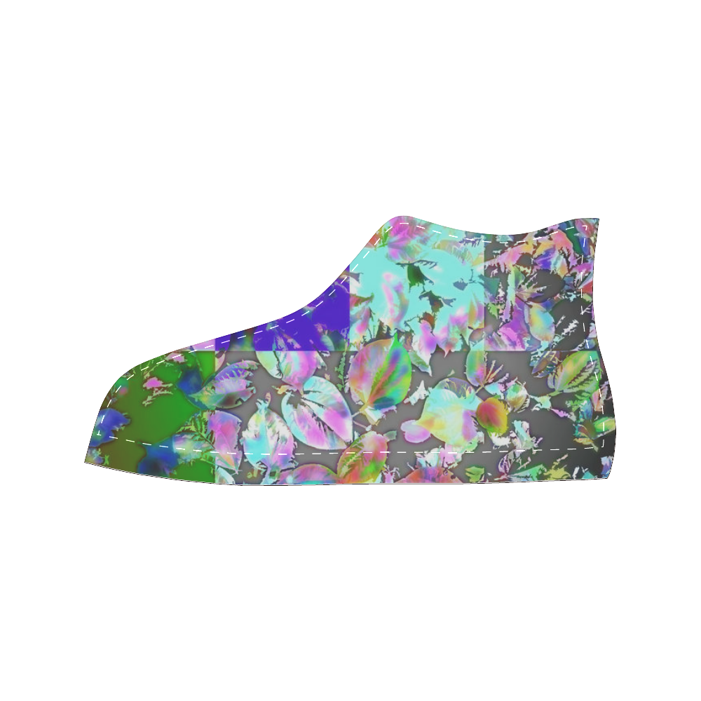 Foliage Patchwork #12 - Jera Nour High Top Canvas Women's Shoes/Large Size (Model 017)