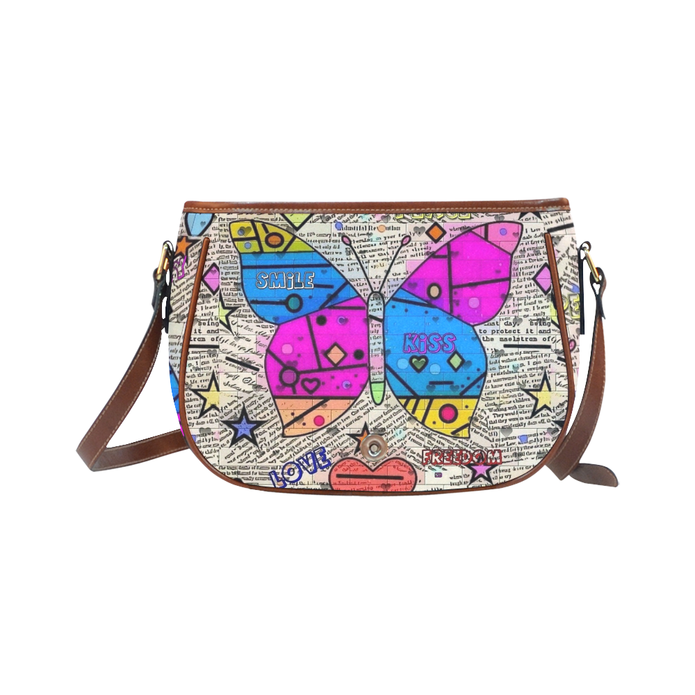 Popart News Paper by Nico Bielow Saddle Bag/Large (Model 1649)