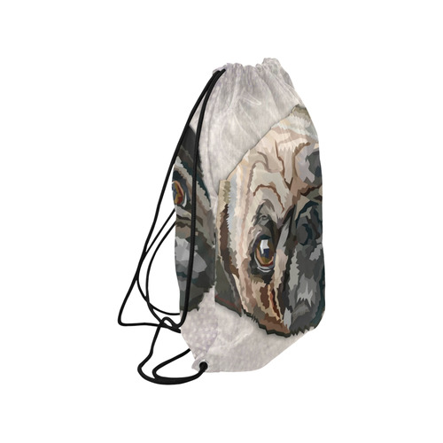 pug love Medium Drawstring Bag Model 1604 (Twin Sides) 13.8"(W) * 18.1"(H)