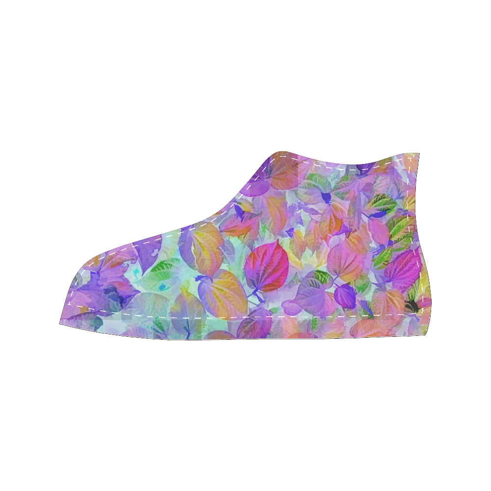 Foliage Patchwork #10 - Jera Nour High Top Canvas Women's Shoes/Large Size (Model 017)