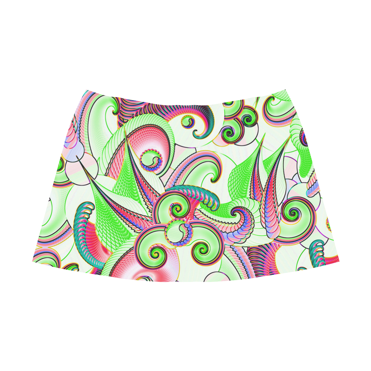 Jungle Flowers Mnemosyne Women's Crepe Skirt (Model D16)