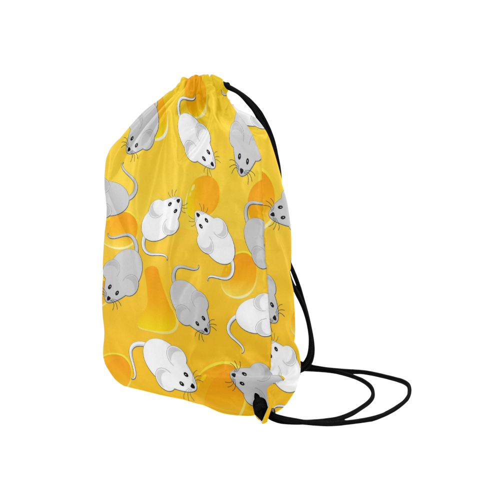 mice on cheese Medium Drawstring Bag Model 1604 (Twin Sides) 13.8"(W) * 18.1"(H)