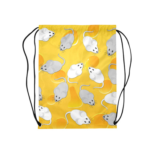 mice on cheese Medium Drawstring Bag Model 1604 (Twin Sides) 13.8"(W) * 18.1"(H)