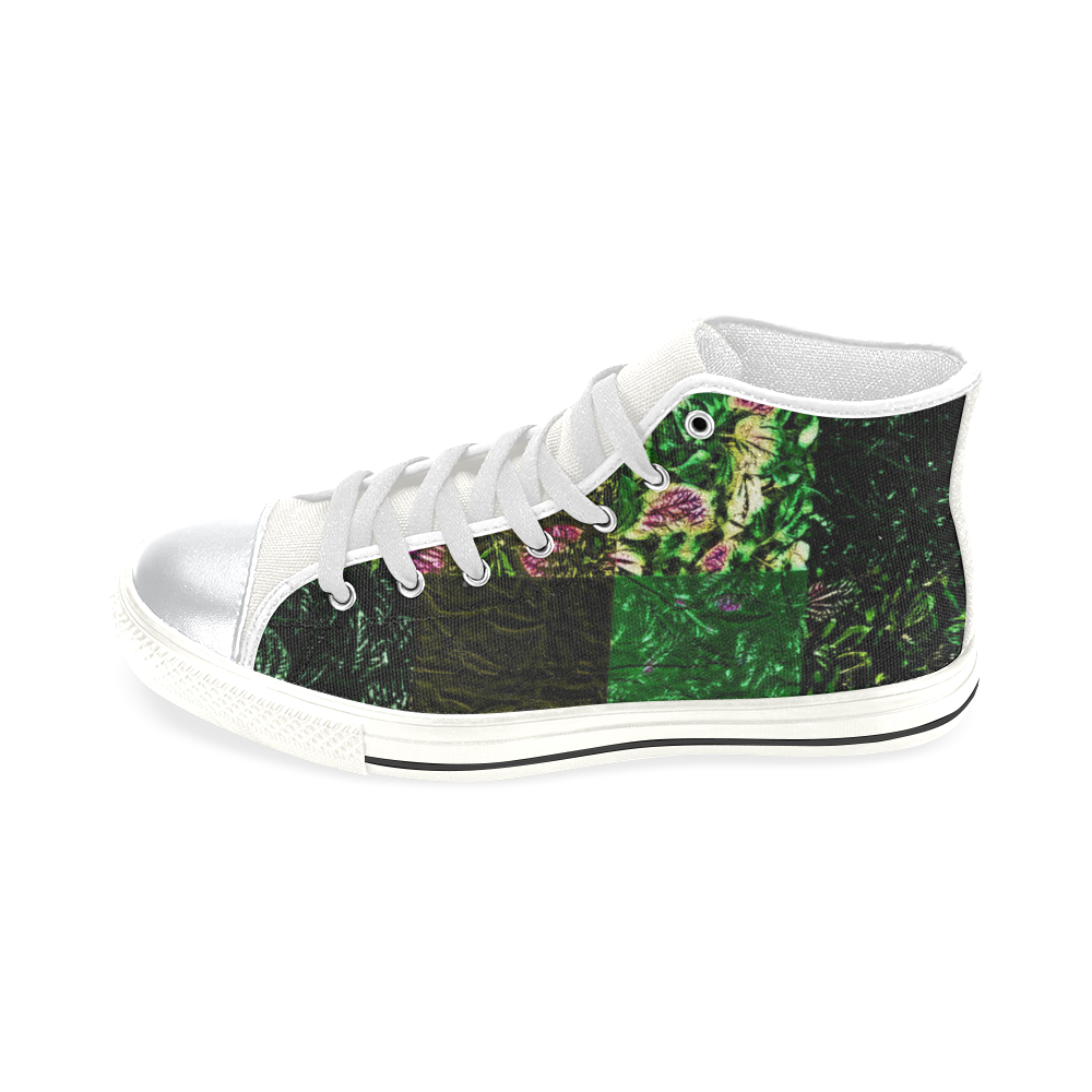 Foliage Patchwork #1 - Jera Nour High Top Canvas Women's Shoes/Large Size (Model 017)