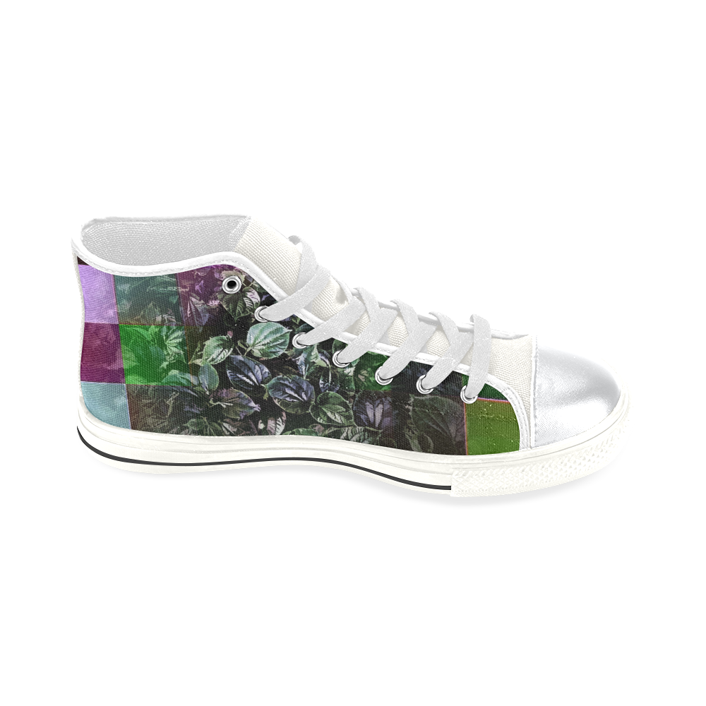 Foliage Patchwork #13 - Jera Nour High Top Canvas Women's Shoes/Large Size (Model 017)