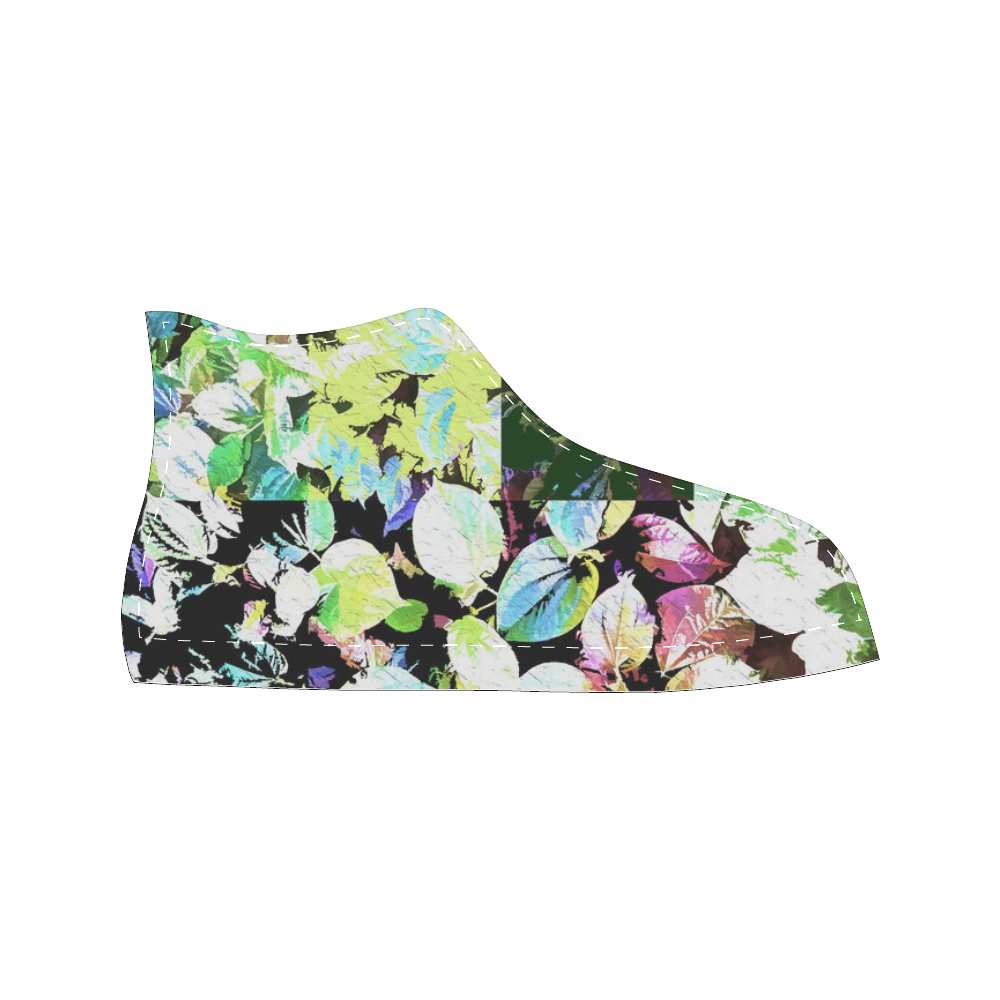 Foliage Patchwork #2 - Jera Nour High Top Canvas Women's Shoes/Large Size (Model 017)