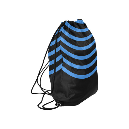 Modern Black Background Arch Stripes Cut Large Drawstring Bag Model 1604 (Twin Sides)  16.5"(W) * 19.3"(H)