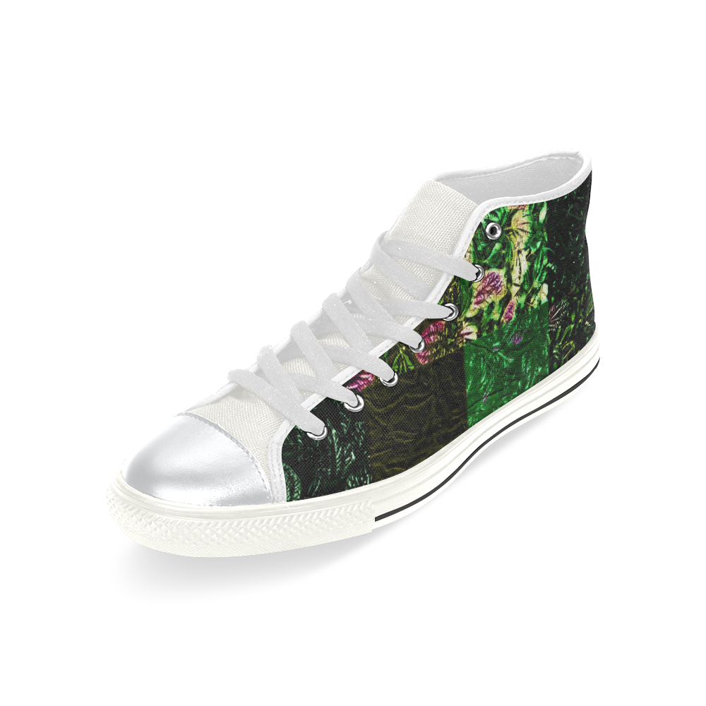 Foliage Patchwork #1 - Jera Nour High Top Canvas Women's Shoes/Large Size (Model 017)