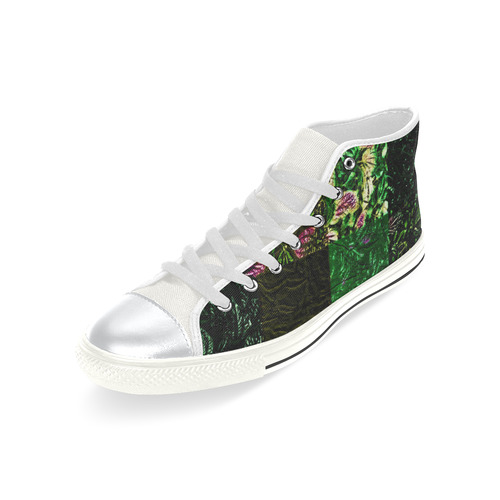 Foliage Patchwork #1 - Jera Nour High Top Canvas Women's Shoes/Large Size (Model 017)