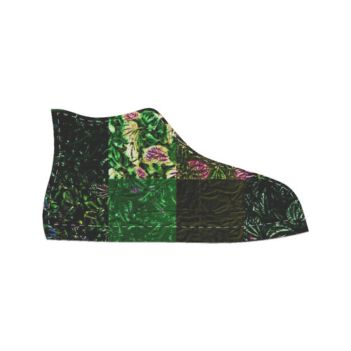Foliage Patchwork #1 - Jera Nour High Top Canvas Women's Shoes/Large Size (Model 017)