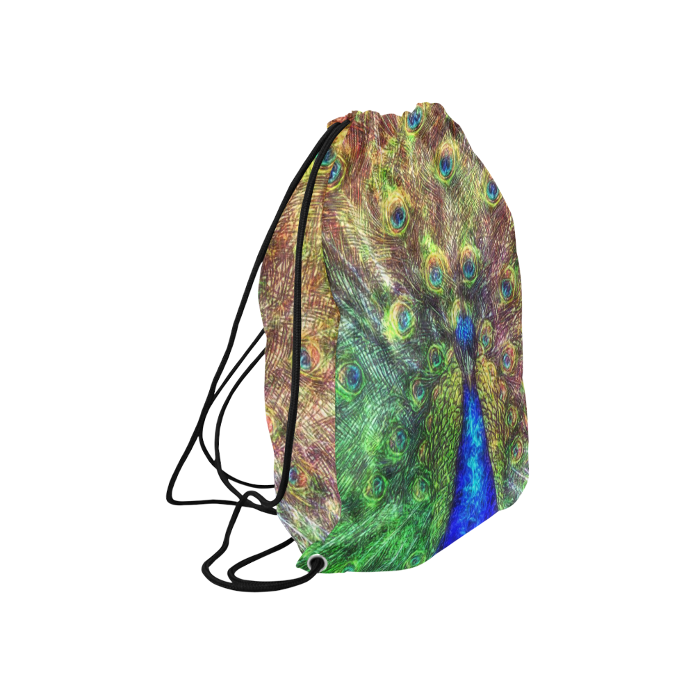 peacock Large Drawstring Bag Model 1604 (Twin Sides)  16.5"(W) * 19.3"(H)