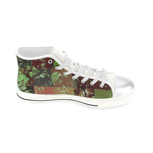 Foliage Patchwork #4 - Jera Nour High Top Canvas Women's Shoes/Large Size (Model 017)