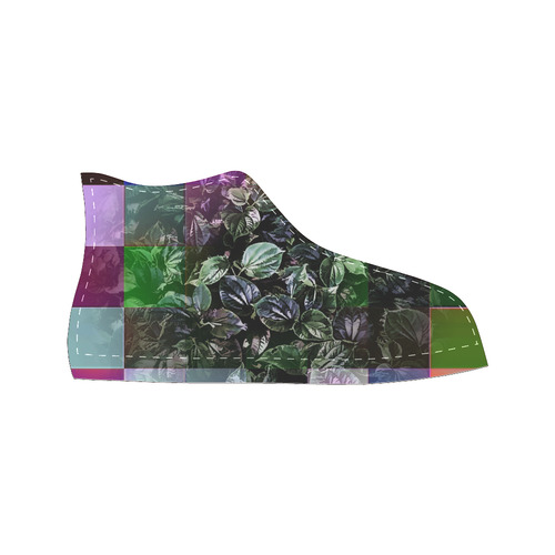 Foliage Patchwork #13 - Jera Nour High Top Canvas Women's Shoes/Large Size (Model 017)