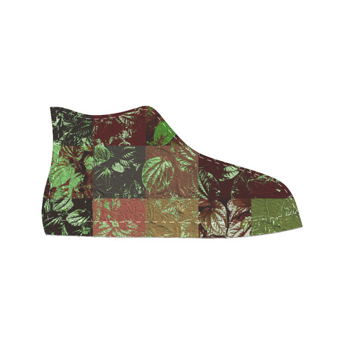 Foliage Patchwork #4 - Jera Nour High Top Canvas Women's Shoes/Large Size (Model 017)