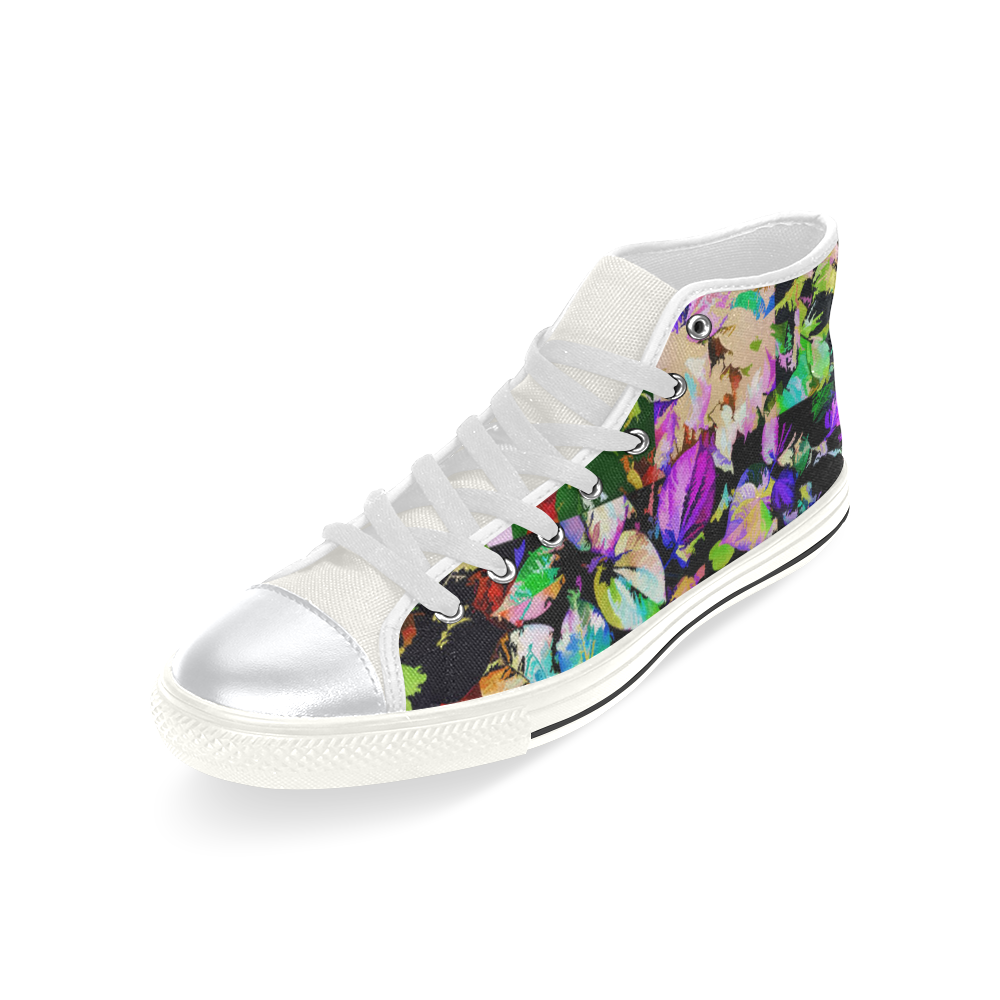 Foliage Patchwork #14 - Jera Nour High Top Canvas Women's Shoes/Large Size (Model 017)