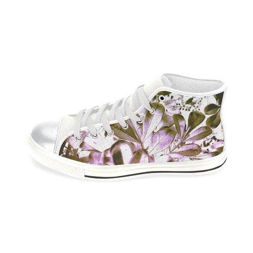 Foliage #4 - Jera Nour High Top Canvas Women's Shoes/Large Size (Model 017)