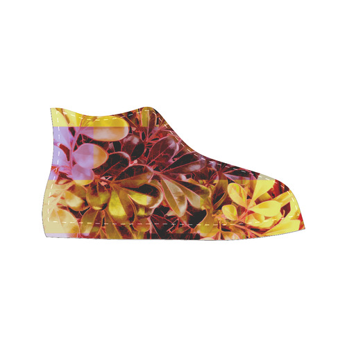 Foliage Patchwork #11 - Jera Nour High Top Canvas Women's Shoes/Large Size (Model 017)