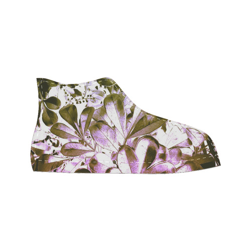 Foliage #4 - Jera Nour High Top Canvas Women's Shoes/Large Size (Model 017)