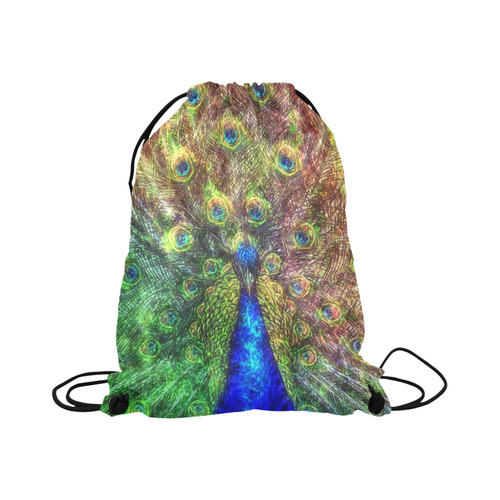 peacock Large Drawstring Bag Model 1604 (Twin Sides)  16.5"(W) * 19.3"(H)