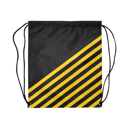 Modern Black Background Diagonal Stripes Cut Large Drawstring Bag Model 1604 (Twin Sides)  16.5"(W) * 19.3"(H)