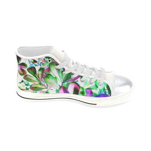 Foliage #3 - Jera Nour High Top Canvas Women's Shoes/Large Size (Model 017)